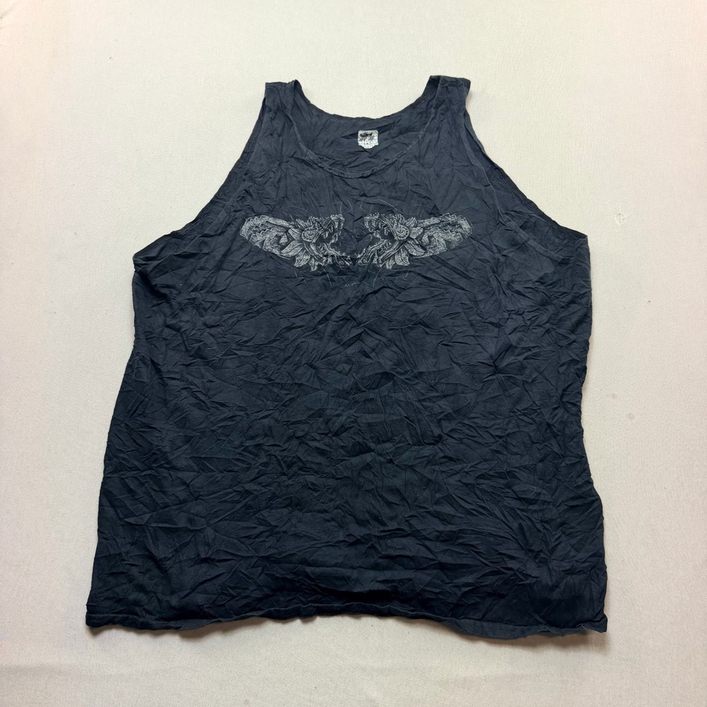 Avina Tank Top Womens 3XL Black Excellent Graphic Dragon Sleeveless Shirt